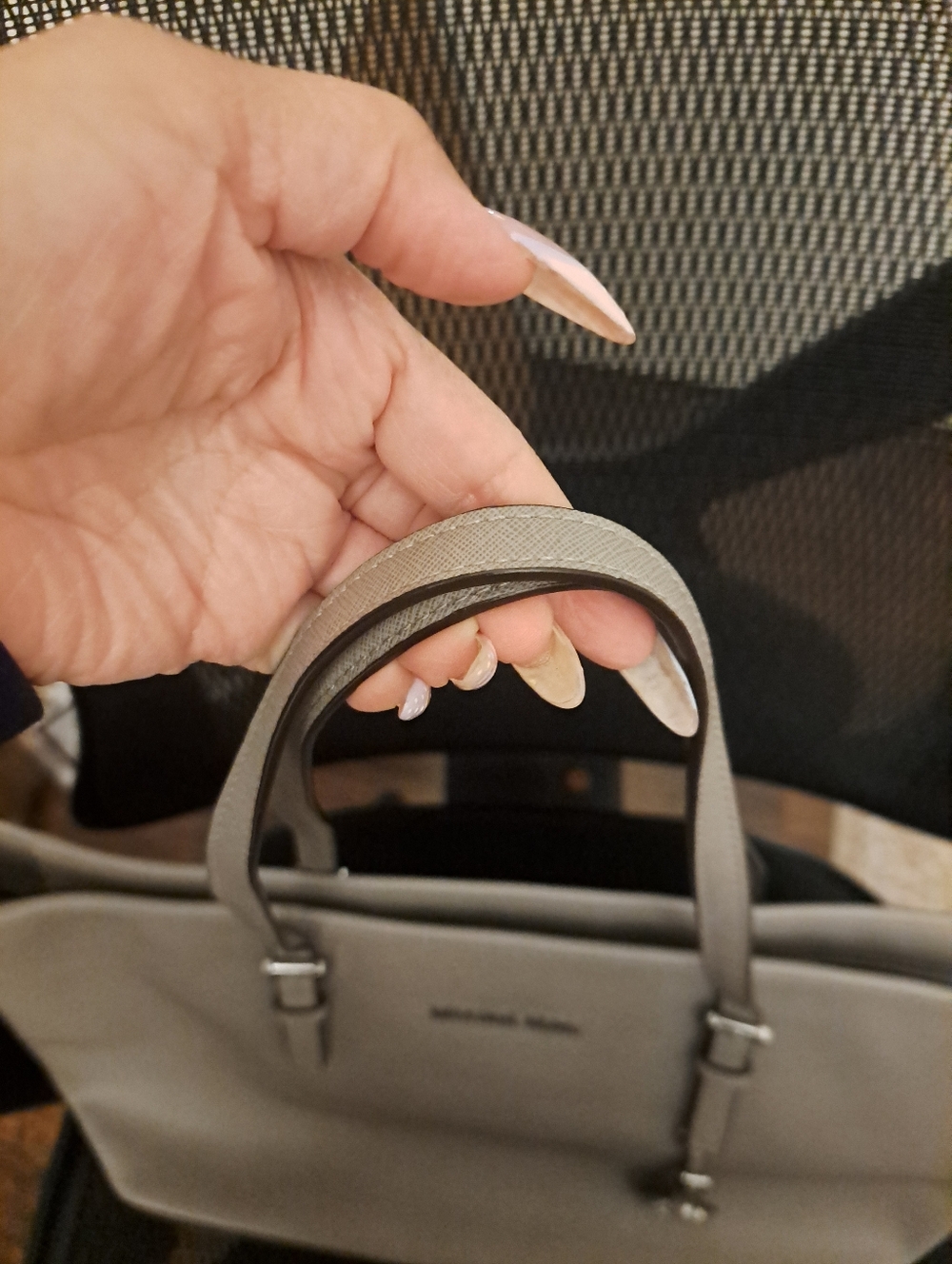 Michael Kors Taupe Tote with Silver Hardware - Picture 3 of 10